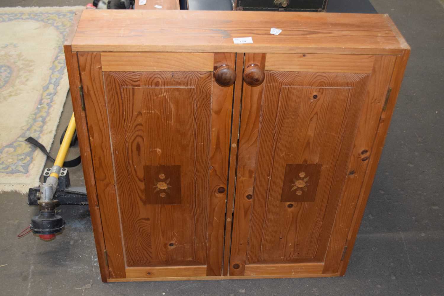 Two door pine cabinet approx 70cm wide