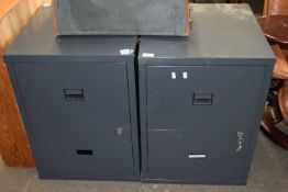 Pair of lockable two drawer filing cabinets