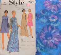 A quantity of mid 20th century sewing patterns, c.1960's, including one with matching fabric, (qty)