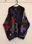 A Kaffe Fassett 'Icon' cardigan with mottled grey buttons