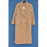 A lady's wool and cashmere double breast, 3/4 length coat, size 14