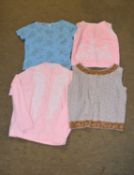 Four mid 20th century beaded knitwear tops, (4)
