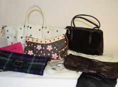 Five lady's handbags to include a white leather Bottega Veneta tote bag (with original receipt), a