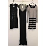A black Versace Jeans Couture black sleeveless t-shirt dress, named to front with abstract print,
