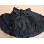 A Victorian black beaded mourning cape with stand up collar, (a/f), together with a small black lace