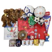 A collection of various 1990s/2000s World Cup and other football tournament memorabilia and