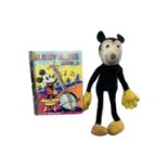 A 1930s Mickey Mouse soft toy, with poseable limbs, together wtih A Mickey Mouse Annual 1934,