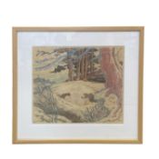 An original colour pencil drawing from Winnie the Pooh, drawn and signed by Disney artist Mike