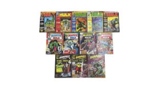 A mixed collection of 1970s Marvel HULK comic books, to include: - The Hulk, issues 6 - 10 - Rampage