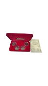 A cased set of Pobjoy Mint Limited World Cup Crown coins, Cupro-nickel Diamond Finish.To commemorate
