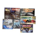 A mixed lot of film/television/sporting related board games, to include: - Battlestar Galactica -