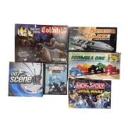 A mixed lot of film/television/sporting related board games, to include: - Battlestar Galactica -
