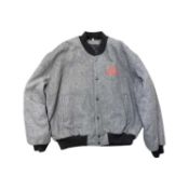 An official XXL Panavision Grips Bomber Jacket in Grey with black cuff and neck detail.