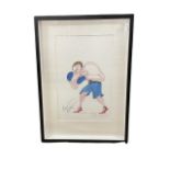Gerald Scarfe (British, b.1936), 'Ricky Hatton', limited edition chromolithograph, numbered 21/100