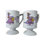 A pair of 1982 limited edition Walt Disney World Epcot Centre mugs.