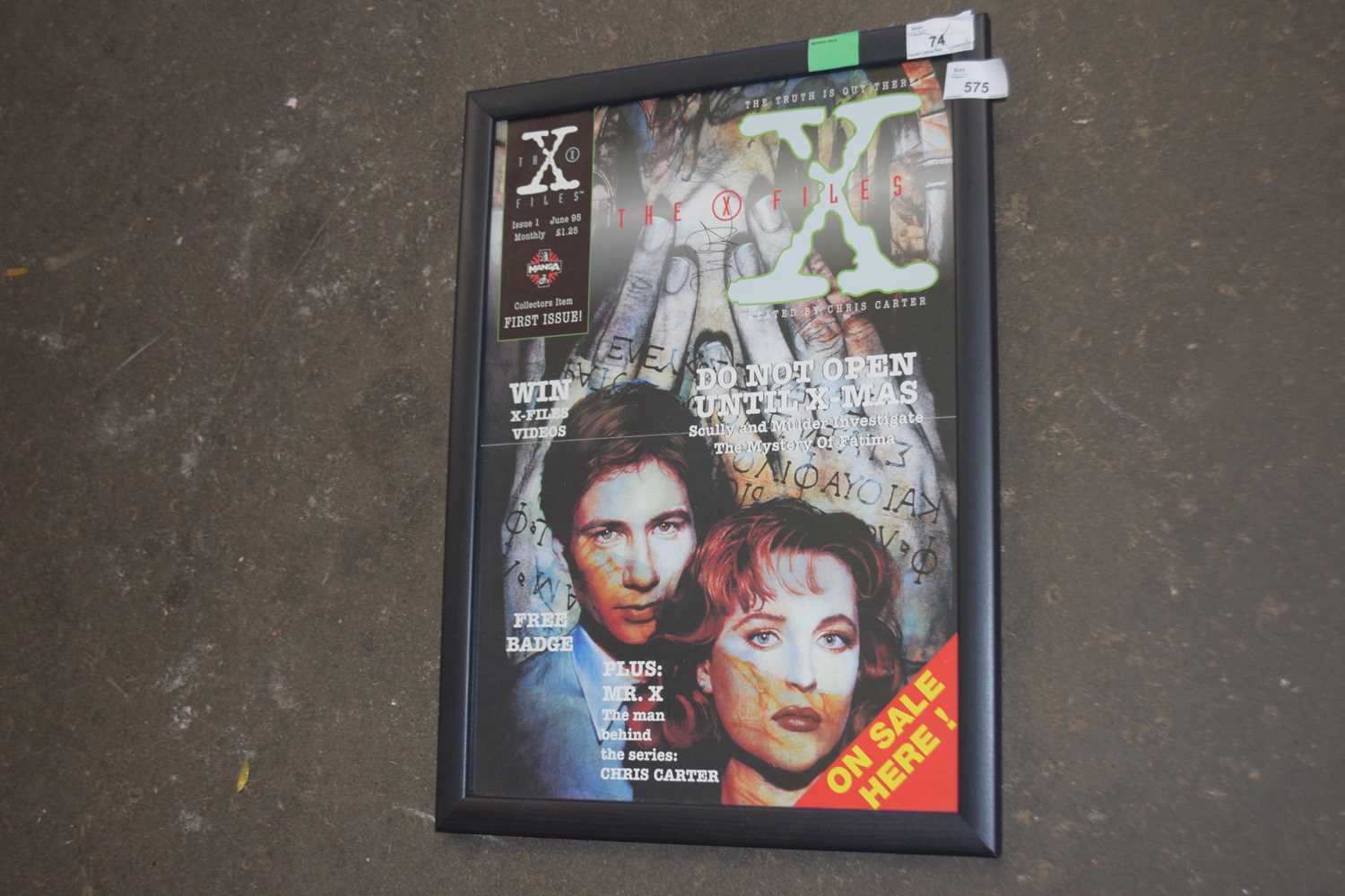 A framed and glazed magazine mock-up page, bearing the signature of X-Files creator, Chris Carter, - Image 3 of 4