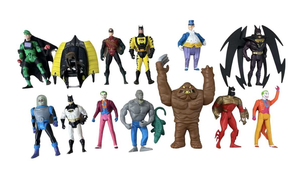 A collection of early 1990s Batman figurines, some Kenner and Toybiz examples, to include: - Clay