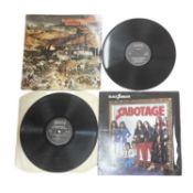 A pair of Black Sabbath 12" vinyl LPs, to include: - Sabotage: 1975: NEL 6018 - Greatest Hits: 1977: