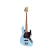 A 2019 Fender Vintera 60s Jazz bass guitar, with Pau Ferro fingerboard in Daphne Blue.With branded