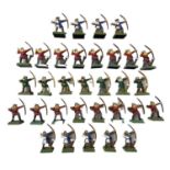 A quantity of 1990s Warhammer (Games Workshop) Bretonnian Archers and SwordsmenPlastic figures on