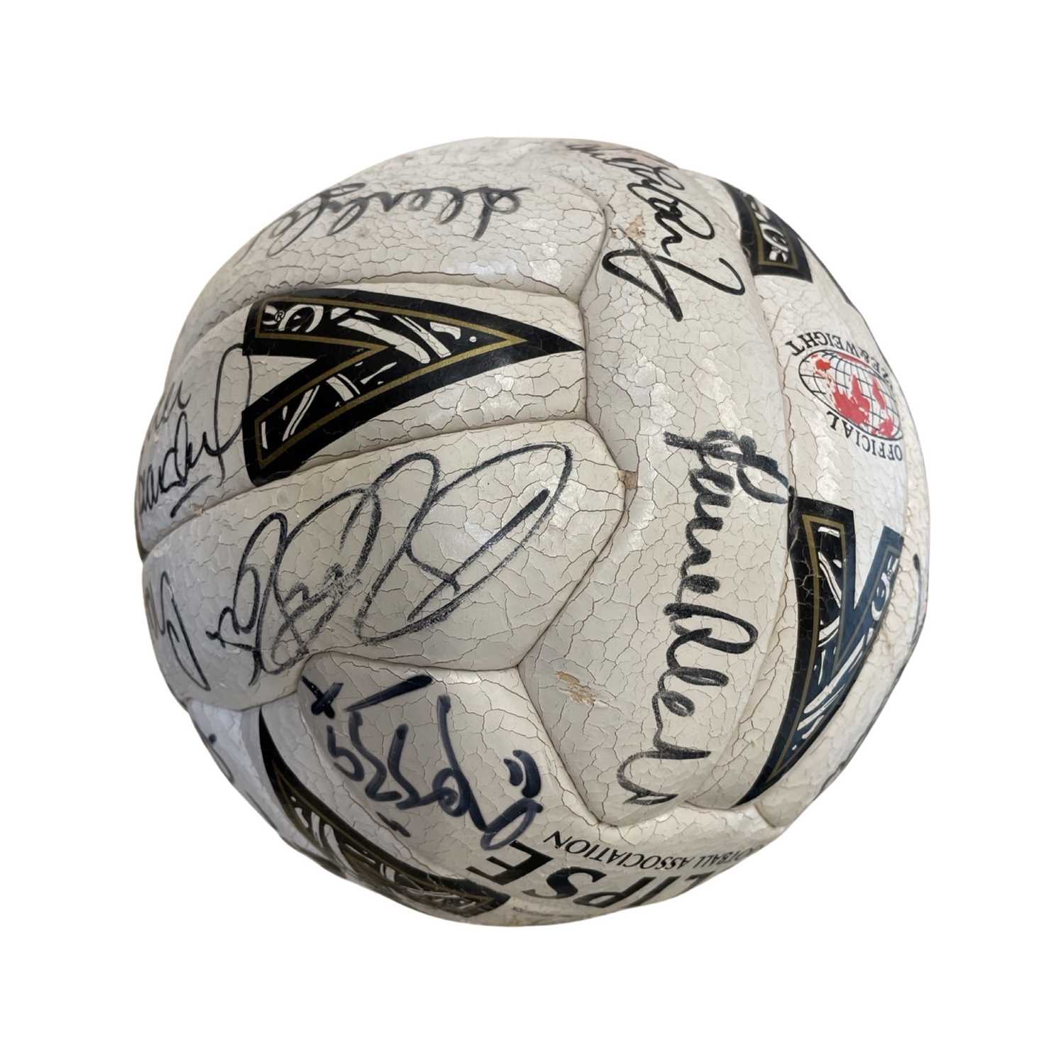 A Mitre football, bearing the signatures of the England Euro 1996 team in black ink.To include: Paul - Image 2 of 3