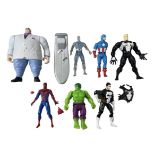 A collection of early 1990s Marvel action figures, some ToyBiz, to include: - Spider-Man - King