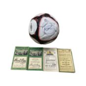A mixed lot of Norwich City football memorabilia, to include: - Umbro football signed by