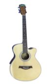 A NU cutaway body acoustic guitar from Gear4Music, model SC-10NT