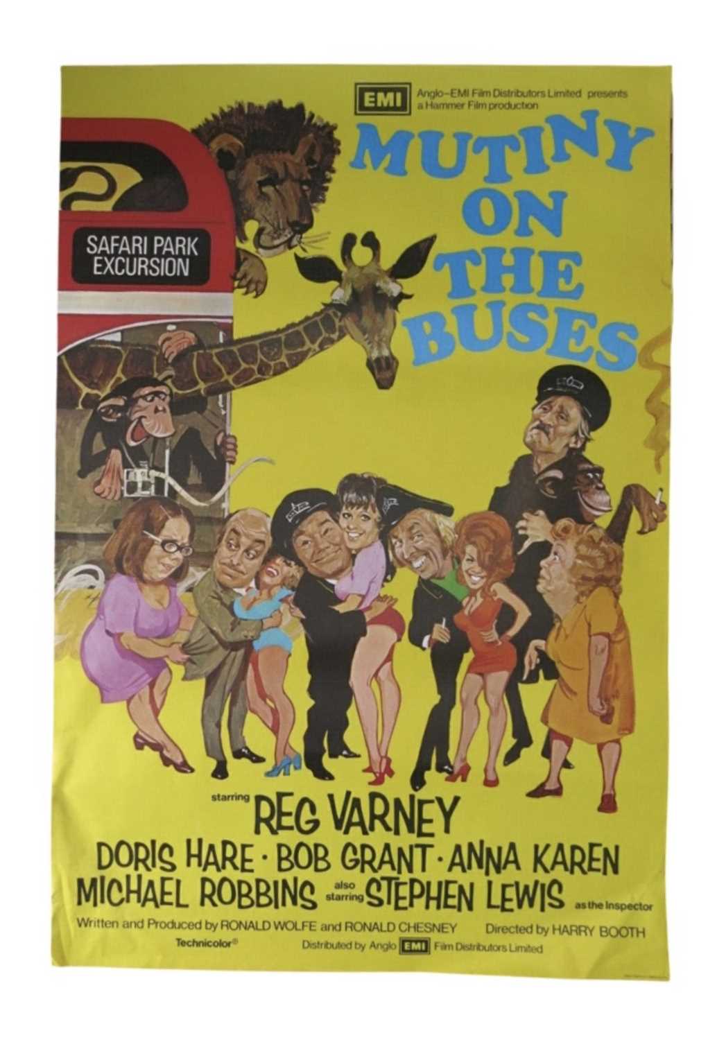 An original British one sheet poster for Mutiny on the Buses (1972) from the Studio Canal Archive at