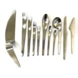 A 68-piece stainless steel flatware set by Arne Jacobsen for Anton Michelsen, as featured in 2001: A