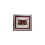 A framed and glazed display photograph of Liverpool FC 2002 - 2003, bearing facsimile signatures