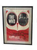 A vintage advertising poster for THE WHO's Happy Jack by Decca Records.Framed and glazed, framed