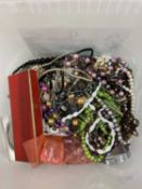 Large tub of assorted costume jewellery