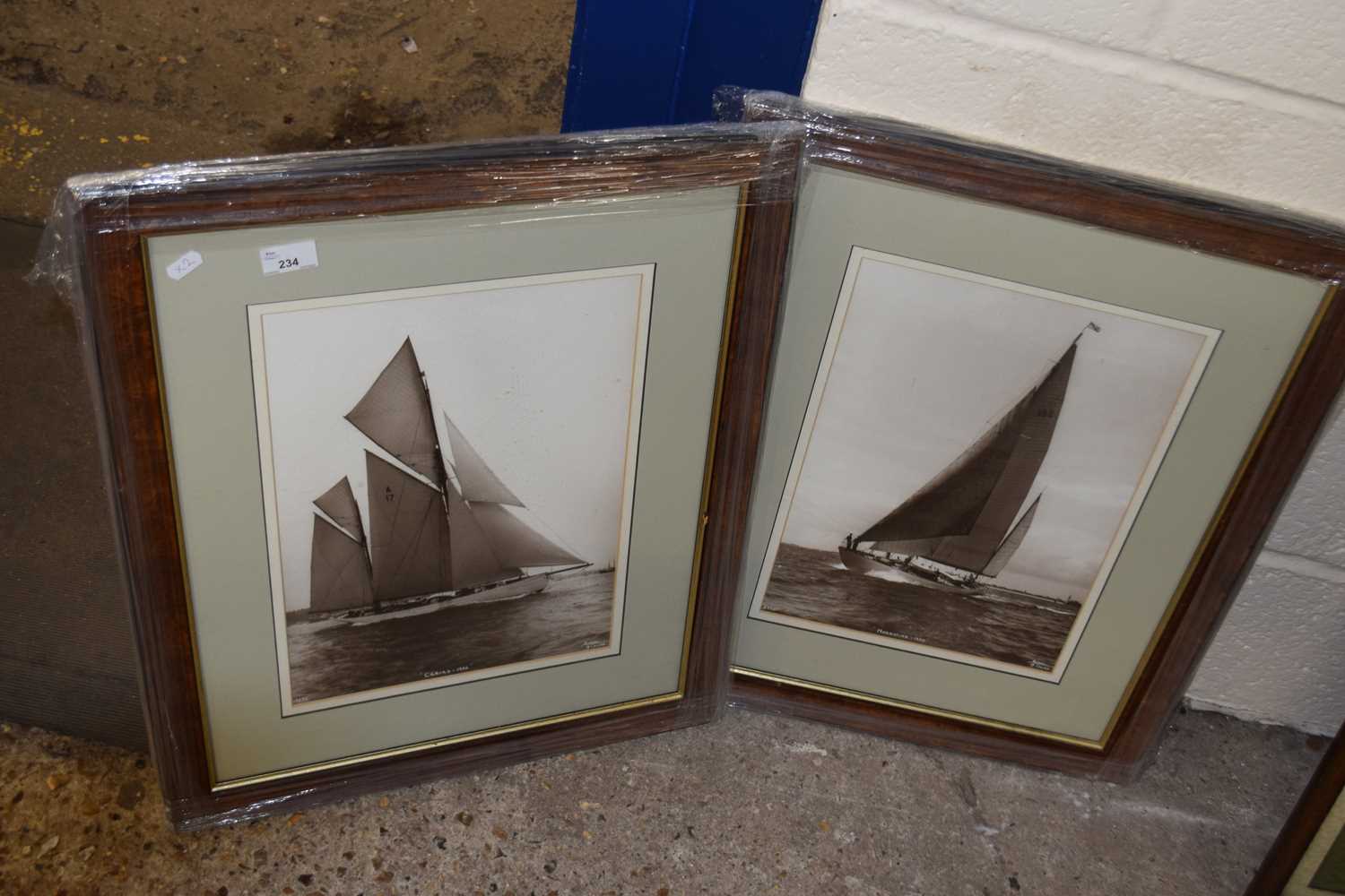 Pair of photographic prints of a yacht marked Beken of Cowes