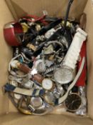 Large box of various assorted wristwatches
