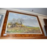 Levene, study of Norfolk farm land scene, oil on board, framed