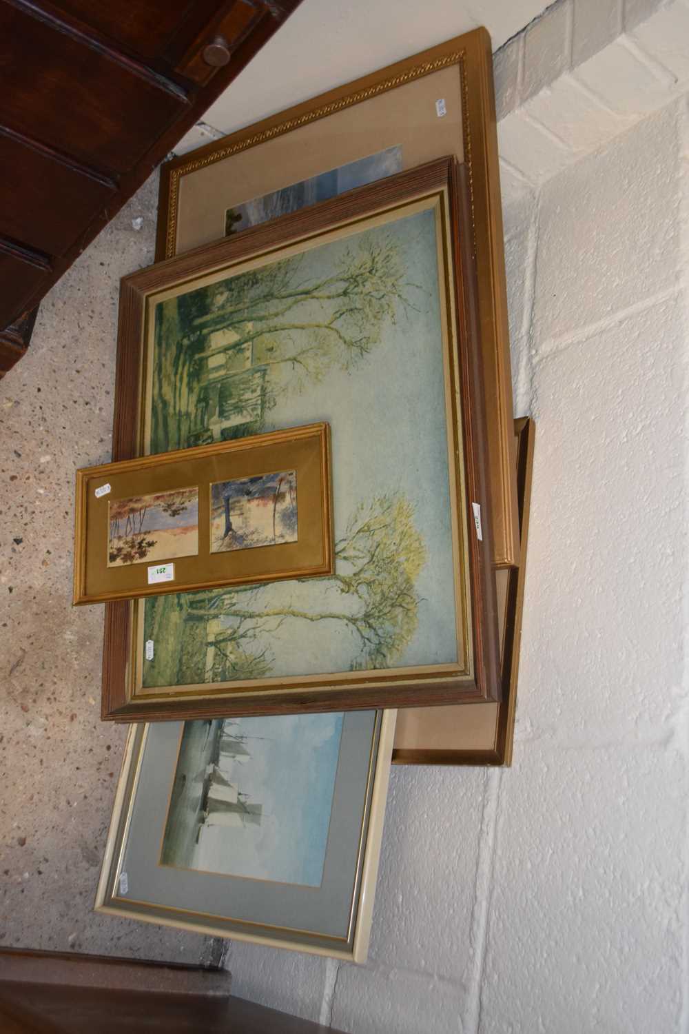 Group of various framed prints, pair of small watercolours and others (5)