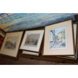 Group of various framed engravings and prints to include local interest (6)