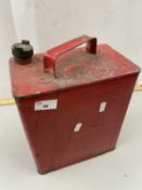 Vintage red painted fuel can