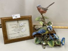 A Royal Worcester model of a Dartford Warbler complete with Certificate together with a further