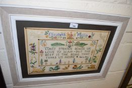 Royalty Interest - A needlework picture commemorating the wedding of Elizabeth and Phillip 1947,