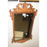 Reproduction Georgian style burr wood framed wall mirror