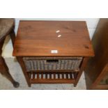 Small bedside cabinet with basket drawer