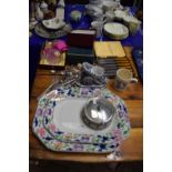 Mixed Lot: Various assorted cutlery, meat plate