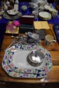 Mixed Lot: Various assorted cutlery, meat plate