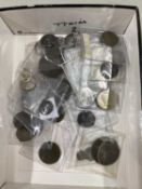 Box of various assorted coinage, metal detecting finds etc