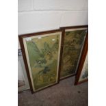 Pair of framed Chinese coloured prints