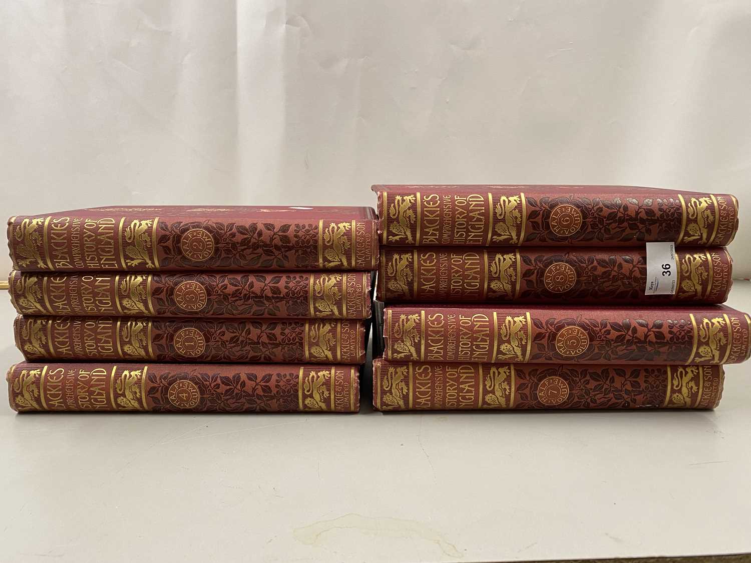 Eight volumes Blackies Comprehensive History of England