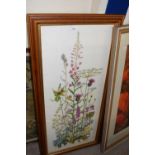 Large needlework picture of wild flowers