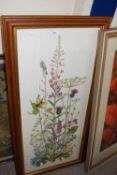 Large needlework picture of wild flowers